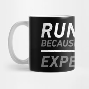 Running Because Therapy Is Expensive Funny Marathon Runner Sport Humor Mug